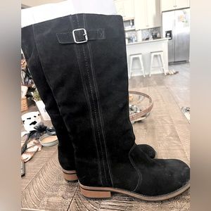 Women’s Merona Black Velvet Over the Calf Boots